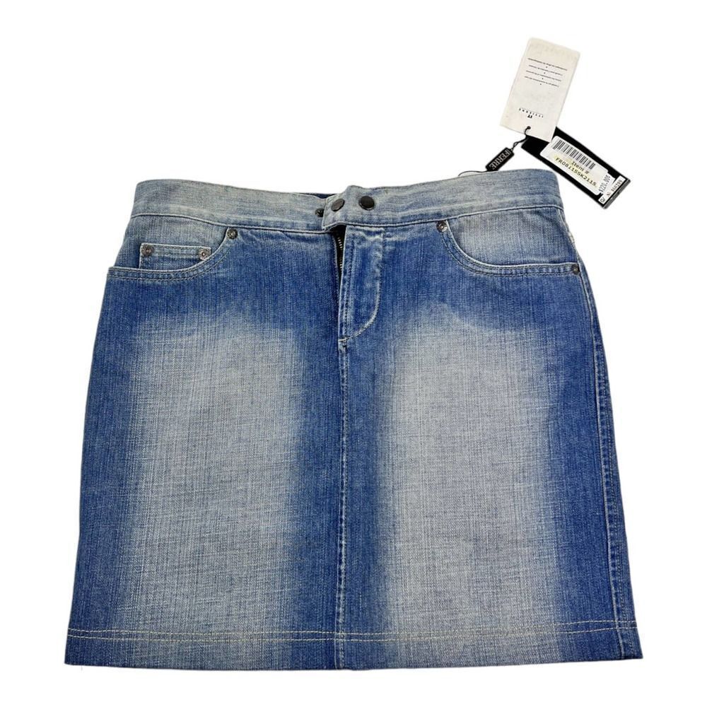 New GF FERRE Women US 28 Denim Pencil Washed Jean Skirt Classic Casual Look - Picture 8 of 14